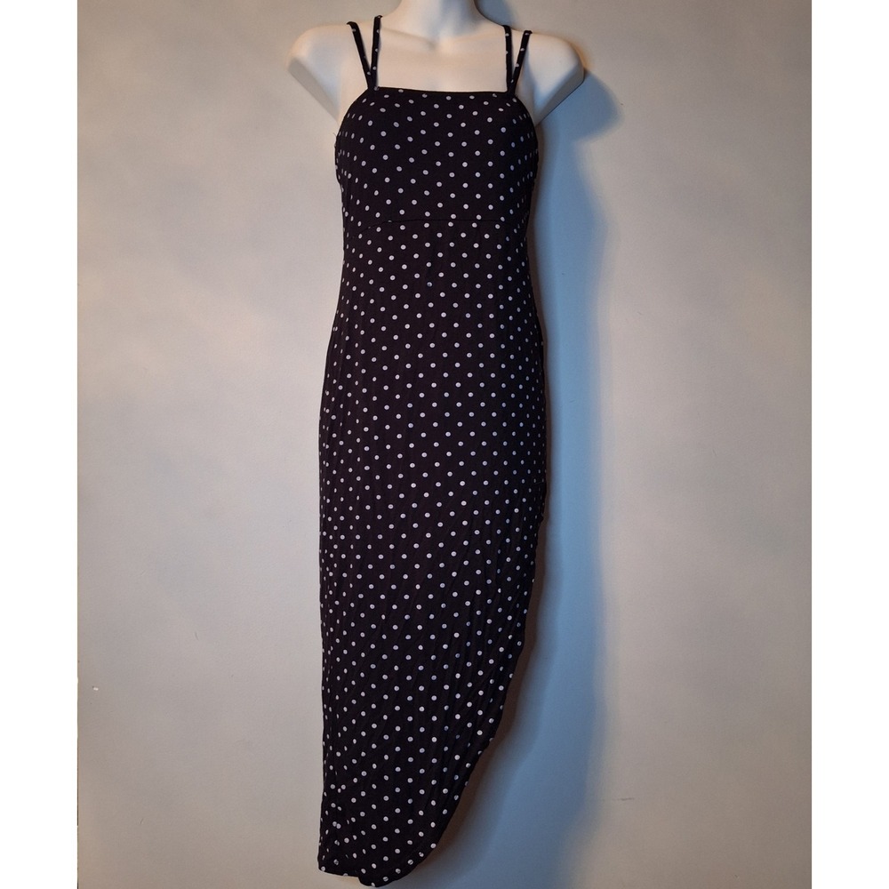 Missguided Polka Dot Asymmetrical Midi Dress Sleeveless US Size 4 DE933616